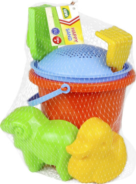 Sada na písek plast kbelík 18x16cm, sítko, lopatka, hrábě a formička 3ks v síťce 12m+ - Little Tikes