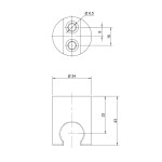 SAPHO - MINIMAL držák sprchy kulatý, pevný, nerez mat MI537