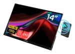 14" Verbatim LIGHT černá / Přenosný dotykový monitor / IPS / FHD 1920x1080 / 5000mAh / 2x USB-C+HDMI / repro (32088)
