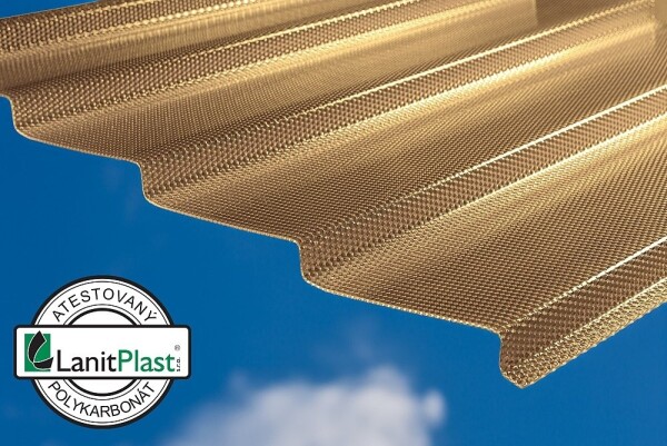 Vlnitá polykarbonátová deska Marlon CSE DIAMOND Z-TOP, š. 0,954 m × d. 4 m, síla 2,8 mm (bronz)