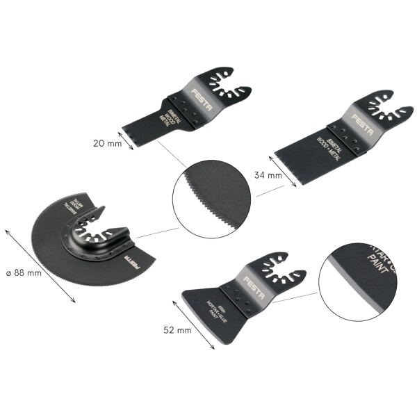 FESTA 24322 Sada nástrojů pro multifunkční brusku 4ks (BiM, SK5)