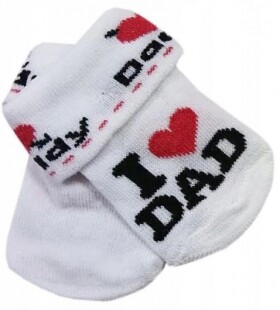Kojenecké bavlněné ponožky Love Dad, bílé potiskem, vel.
