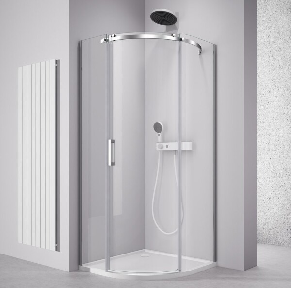 POLYSAN - THRON ROUND čtvrtkruhová sprchová zástěna 900x900, čiré sklo, pravá TL2690R-5005