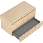 MEXEN/S - Rivel koupelnová skříňka pod umyvadlo 90 cm s deskou, 2 zásuvky, reliéf , dub 91A20-09047-2-BFFC81