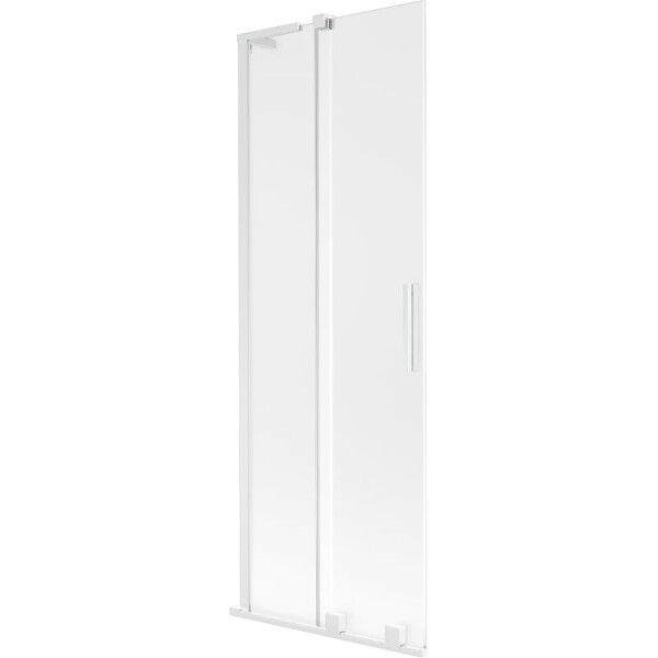 MEXEN/S - Velar L dvoukřídlá posuvná vanová zástěna 75 x 150, dekor, bílá 896-075-003-31-20