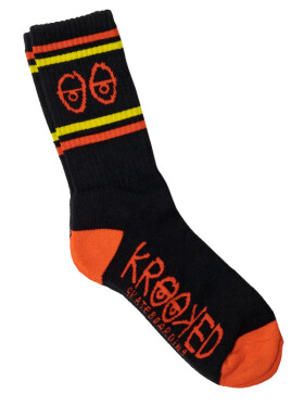 Krooked EYES BLACK/RED/YELLOW pánské ponožky