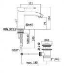 PAFFONI - Level Umyvadlová baterie s výpustí, chrom LES075CR