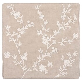 GREEN GATE Vyšívaný povlak na polštář Timian White 40 × 40 cm, béžová barva, textil