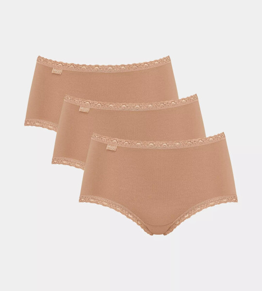 Dámské kalhotky 24/7 Cotton Lace Midi C3P - BRUSH - tělové 6239 - SLOGGI BROWN 40
