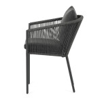 Zahradní židle, hliník, látka, šedá, AZC-C1179 GREY