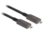 DeLock Aktivní optický kabel USB-C na USB-C 10 m / USB 3.2 Gen 2 / DisplayPort 1.4 / 20V 3A (84150)