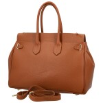 Luxusní dámská kožená kabelka do ruky Annalena, koňaková