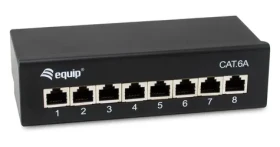 Equip 326621 černá / Patch panel / Cat6a / 8 portů / 10 Gbit/s / stíněný (326621)