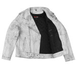 Pánská Kožená Bunda Křivák White Dragon Brixton Bílá Velikost: 8XL