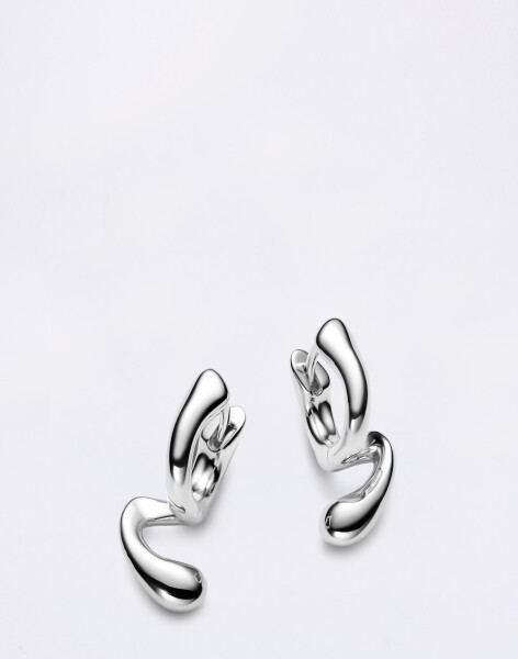 Maria Black Coily Huggie Silver PAIR Silver