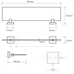 SAPHO - X-SQUARE polička skleněná 300x55x130, mléčné sklo, chrom XQ602