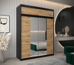 Šatní skříň Abi T1 s nástavcem Barva korpusu: Bílá, Rozměry: 250 cm, Dveře: Dub artisan
