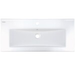 DEANTE - Umyvadlo Tubo keramické bílé, zapuštěné, s odkládací policí CTU_638M