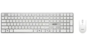 MSI FORGE K210 bílostříbrná / Bezdrátová sada klávesnice a myši / bezdrátová / dobíjecí / USB / CZ+SK layout (S11-43CS308-Y92)