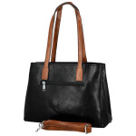 Trendy dámská koženková kabelka na rameno Remiga, černá-hnědá