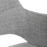 Židle jídelní, šedá látka, 360° vratný mechanismus, černý kov