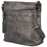 Trendy dámská koženková crossbody kabelka Westa, stříbrná new