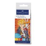 Faber-Castell Umělecký popisovač Pitt Artist Pen Brush Manga Shonen štětcové, sada 6 ks - mix barev