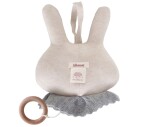 EEF lillemor Závěsná pletená hračka Music Circus Bunny, béžová barva, přírodní barva, dřevo, plast, textil
