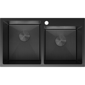 MEXEN - Xorin ocelový dřez 2-bowl 780 x 450 mm, černá HC 6441782000-70HC