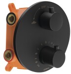SAPHO - Podomítková sprchová termostatická baterie, box, 2 výstupy, černá mat RH399B