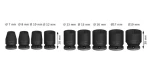 BOSCH 2608003036 / 9-dílná sada nástrčných klíčů PRO Impact / 3/8" vnější čtyřhran (2608003036)