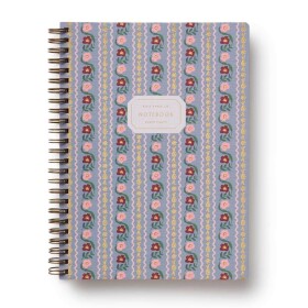 Rifle Paper Co. Kroužkový linkovaný blok Delphine, modrá barva, papír