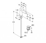 KLUDI - Renon Umyvadlová baterie s výpustí Push-Open, EcoPlus, broušený Gunmetal 42289N275