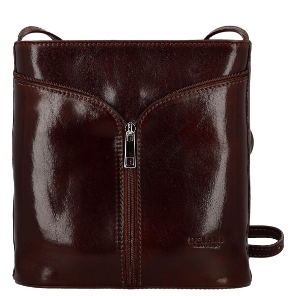 Luxusní dámská kožená crossbody kabelka Liara, hnědá