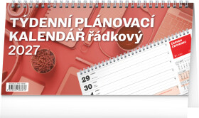 NOTIQUE Kalendář 2027 stolní: Plánovací řádkový, 25 x 12,5 cm