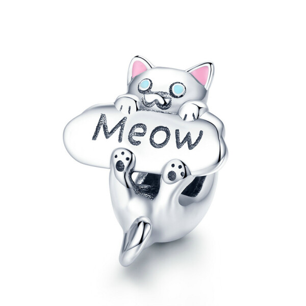 Elenys stříbrný přívěsek Milovaná kočka Meow