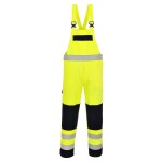 Kalhoty HI-VIS FR63 s laclem reflexní nehořlavé antistatické žluto - modrá S žluto-modré