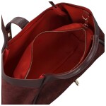 Módní dámská kožená kabelka na rameno Eris, tmavě vínová