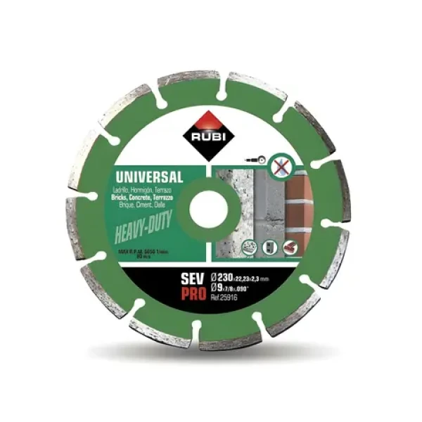 RUBI SEV 230 PRO / Diamantový řezný kotouč / segmentový / 230 mm / za sucha (25916)