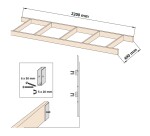 Konstrukce lavice Cariitti Taive, modul 220x49cm C1603100L