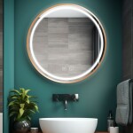 REA - Zrcadlo LED 70cm MMJ BRUSH ROSE GOLD HOM-05507