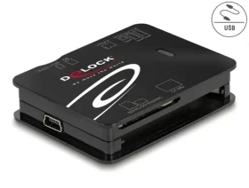Delock USB 2.0 čtečka paměťových karet 6v1 / Čtečka karet / CF, SD, microSD, MS, xD, M2 (91007)