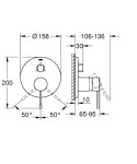 GROHE - Essence Baterie pod omítku pro 3 spotřebiče, kartáčovaný Hard Graphite 24092AL1