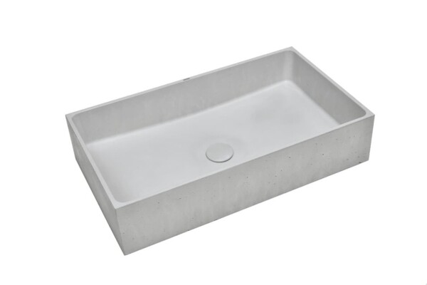 Umyvadlo na desku SAT Cemento 64x37 cm šedá bez přepadu CEM6437TS CEM6437TS