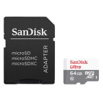 Paměťová karta SanDisk Ultra Class 10 MicroSDHC 64GB UHS-I 100MB/s, s adaptérem