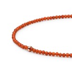 Stříbrný náhrdelník Veronique - karneol, stříbro 925/1000, Oranžová 39 cm