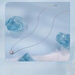 Stříbrný náhrdelník se sněhovou vločkou - 1 ct MOISSANITE + CERTIFIKÁT, Stříbrná 40 cm + 5 cm (prodloužení) certifikát GRA, hadřík na čištění stříbra, dárková krabička