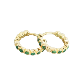 LUNICA Dětské stříbrné kroužky EMERALD GOLD 1026