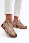 Vzorované kožené boty Maciejka 03426-02 Béžové 40