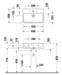 DURAVIT - Vero Air Umyvadlo 60x40 cm, bez přepadu, otvor pro baterii, bílá 2368600041